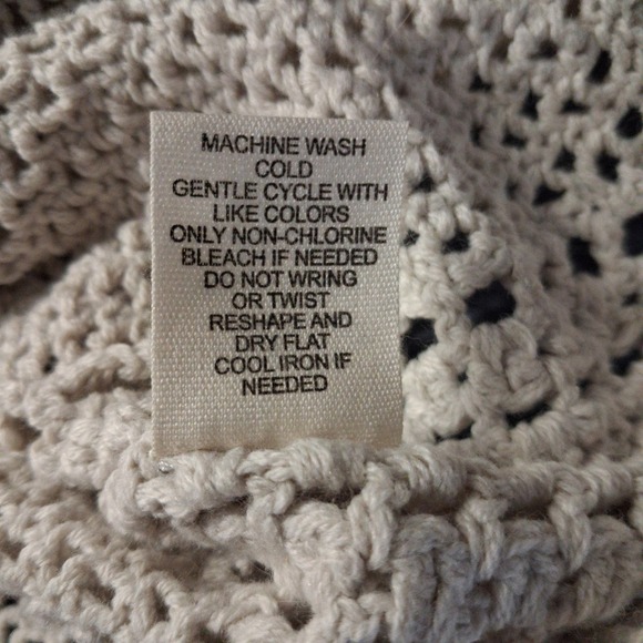 Jessica Simpson Crochet Tank Top Ivory Boho Hippie Open Knit Festival Sz Small - Picture 8 of 8